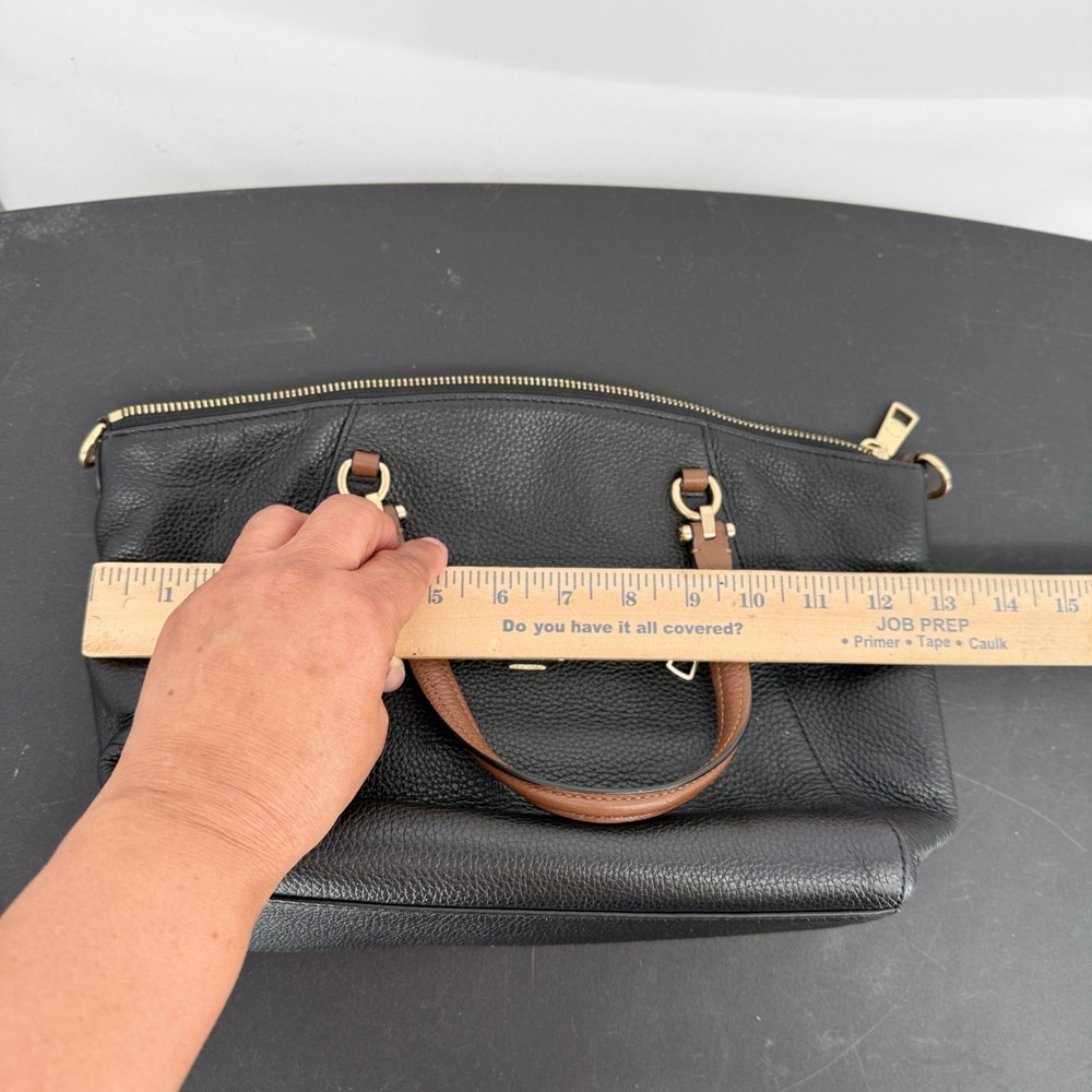 Coach Prairie Satchel Black Pebbled Leather Handbag Gold Hardware F58857 - Picture 9 of 10